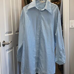 Lady's over size button up shirt with belt